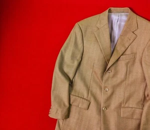 WINDSOR x ERMENEGILDO ZEGNA Men 100% Virgin Wool Beige Size 46 Windowpane Blazer - Picture 1 of 16