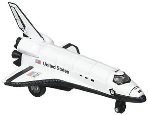 5" USA weißes Space Shuttle Druckguss Modell Spielzeug mit Zug Aktion USA NASA - Bild 1 von 4