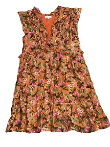 THML Women’s Orange Floral Babydoll Dress Size XS - Picture 1 of 5