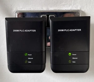 200M PLC Power Line Ethernet Adapter Pair - Bild 1 von 3