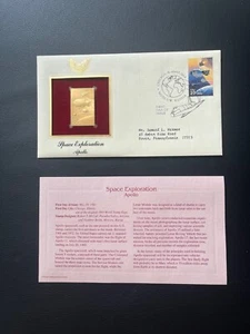 Scott 2633 space exploration Apollo 1992 replica 22 kt Gold Stamp FDC - Picture 1 of 1