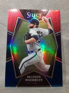 2020 Panini Select BRANDON WOODRUFF RED & BLUE PRIZM PARALLEL BREWERS