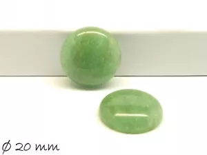 2 Stk. grüner Aventurin Cabochons zum Einkleben in Fassungen, Ø 20 mm - Bild 1 von 1