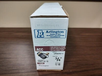 10pcs Arlington LPCG757-1 Liquid Tight 3/4" Inch Strain Relief Cord Connector - Image 1 of 4