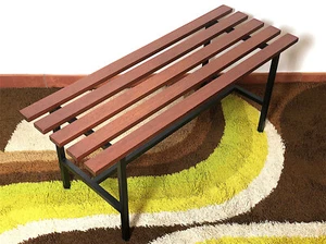 VINTAGE TEAKBANK 60ER JAHRE ZUBEHÖR DESIGN CHAIR HOME INTERIOR Beech Bench - Bild 1 von 9