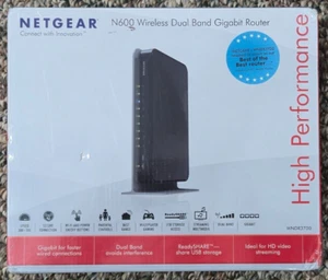 NETGEAR N600 Wireless Dual Band Gigabit Router - WNDR3700 Brand New In Sealed - Afbeelding 1 van 2