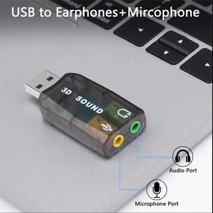 USB Port AUF Mini Jack Adapter für Apple Mac Laptop PC Headset Sound Konverter UK - Bild 1 von 12