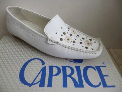 Zapatillas para mujer Caprice mocasín bailarina zapatos cuero blanco 24600 Foto 1 de 4