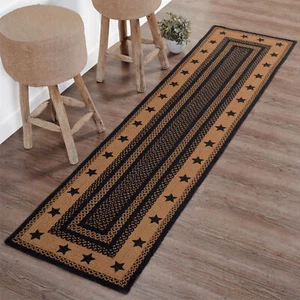 Accent Rug/Runner Farmhouse Star Jute Country 24x96 Rect No Slip Pad VHC Brands - Picture 1 of 7