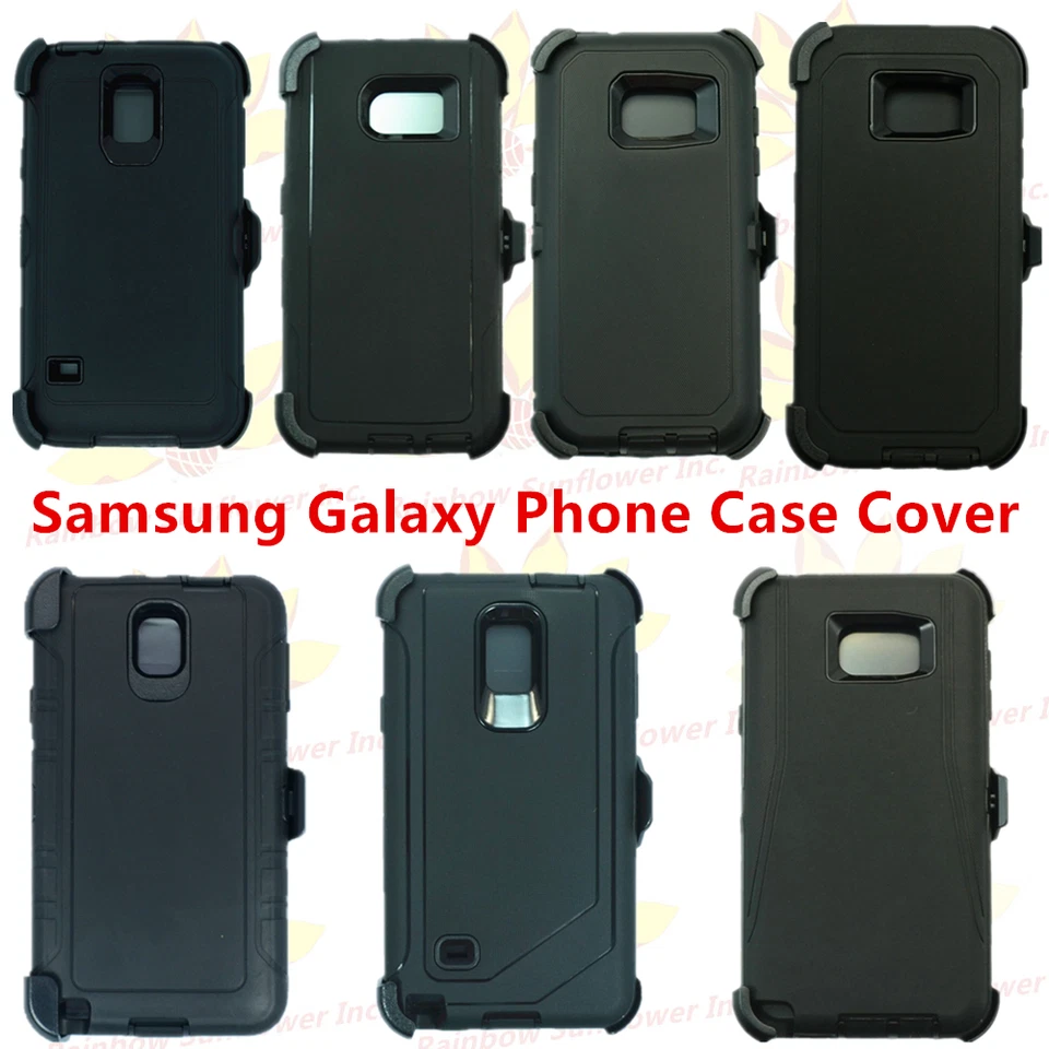 (Black) For Samsung Galaxy Phone Case Cover w/(Belt Clip fits Otterbox Defender) - Image 1 of 4