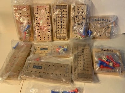 10 Vintage 89' 90' Peg Games Solid Wood Collection Baseball Bowling Football +++ - Image 1 of 4