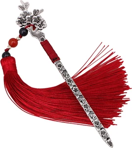 Chinese Metal Bookmarks with Tassel, Vintage Bookmark Unique Classical Ancient C - Picture 1 of 8