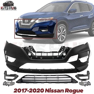 Front Bumper Cover Fascia & Fog Light Assembly For 2017-2020 Nissan Rogue - Picture 1 of 5