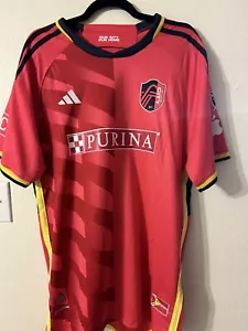 ADIDAS MLS ST LOUIS CITY SC RED MEN”S JERSEY SIZE LARGE KLAUSS - Picture 1 of 2