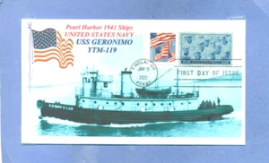 USS GERONIMO YTM-119 Harbor Tug: Pearl Harbor 1941 Ship Photo First Day PM # 935 - Picture 1 of 1