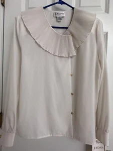 Steampunk viktorianisch Goth Bürgerkrieg Kostüm Edwardian Bluse 12 weiß großer Kragen - Bild 1 von 6