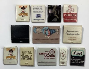 Vintage Matches Matchbooks Lot of 12 Restaurant Cafe Food Advertising Etc - Picture 1 of 3