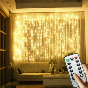 300LED 3M Vorhang Lichterkette In/Outdoor Controller Fenster Hochzeit Deko - Bild 1 von 13