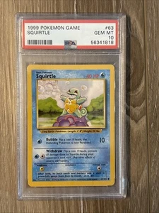 1999 POKEMON BASE SET UNLIMITED #63 SQUIRTLE PSA 10- WoTC Vintage - Picture 1 of 2