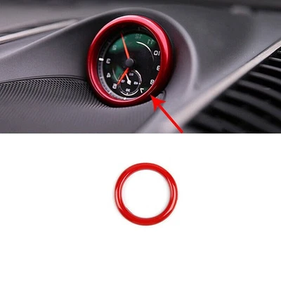 For Porsche Cayenne 2011-2017 Bright Red Central Console Clock Ring Cover Trim Foto 1 de 4