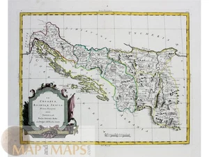 Antique original 1781 map of Croatia, Bosnia & Serbia by Antonio Zatta Venice - Picture 1 of 1