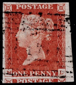 1841 1d Pale Red-Brown Plate 60 ML 4m Nice Plate Wear Large Margins Very Fine - Picture 1 of 1