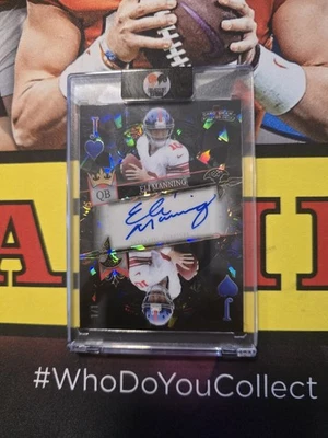 BLACK JACK!! Eli Manning 2024 Wild Card 5 Card Draw Stacked Deck 1/1 Mirror Auto - Image 1 of 4