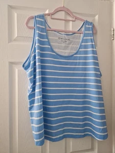 JD.Williams Mens Blue White Stripped Summer Vest - Size 43 - Picture 1 of 15