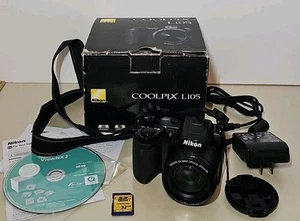 Cámara digital Nikon COOLPIX L105 12,1 MP negra ¡PROBADA! - Imagen 1 de 5