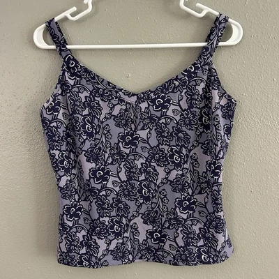 Vintage R-Wear Rampage Clothing Purple Floral Tank Top Size M Y2K 90s 2000s - Image 1 of 4