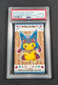 Pokemon Business Card Japanese Poncho Wearing Pikachu PSA 10 GEM MT Mega Lucario - Picture 1 of 4