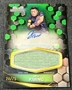 2024 Topps Graphite Tennis Green /75 Relic Auto Wu Yibing Rookie RC #GSR-WYG - Picture 1 of 2
