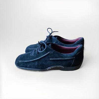 Zapatos Oxford para caminar de cuero gamuza negra con aerosoles talla 7M para hacer parches Foto 1 de 4