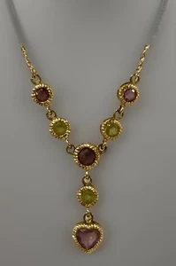 9ct gold Peridot and Amethyst bracelets , Necklace And Earrings Set - Picture 1 of 9