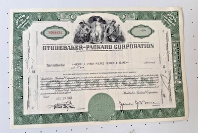 Vintage 1955 Studebaker Packard Stock Certificate 50 shares Champion President - Image 1 of 3