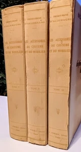 RARE 1928 1st Ed. D'ALLEMAGNE Les Accessoires du Costume 3 Vol Set Binding Copy - Bild 1 von 14