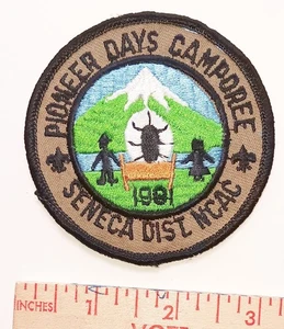 Parche Boy Scouts Pioneer Days Camporee 1991 Distrito Séneca Consejo NCAC - Imagen 1 de 2