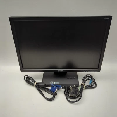 Acer 19 Inch V193W 19"  Widescreen LCD Monitor ❘ Cleaned/Tested ❘ Cables - Image 1 of 4
