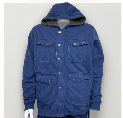 Chaqueta con Capucha Militar Táctica Klim Para Hombres 2XL Forrada de Vellón Bolsillos Azules Cremallera Completa Foto 1 de 4