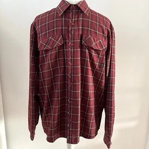 Rohan Size M Thermocore Red Checked Plaid Long Sleeved Shirt Walking Hiking - Picture 1 of 14