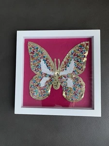 Schmetterling aus Strass im Rahmen unter Glas.  Handarbeit . - Bild 1 von 5