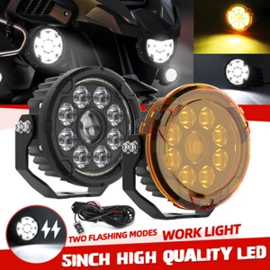 2pcs 4.5'' Inch LED Work Light Spot Flood Driving Fog Round Amber White Offroad - Picture 1 of 12