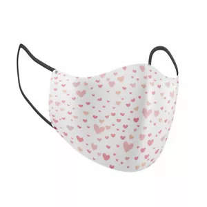 Faded Hearts Adult Face Mask - Stylish Accessory for Halloween or Everyday Use - Picture 1 of 4