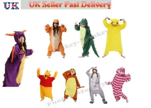 Unisex Cosplay Anime Pyjamas Costume Adult Hoodies Animal One piece Sleepwear UK - Picture 1 of 19