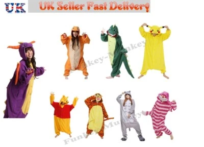 Unisex Cosplay Anime Pyjamas Costume Adult Hoodies Animal One piece Sleepwear UK - Image 1 of 4
