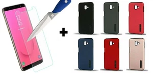 ULTRA MATTE HYBRID PROTECTIVE CASE+ TEMPERED FOR SAMSUNG GALAXY J6 PLUS (J610) - Picture 1 of 7