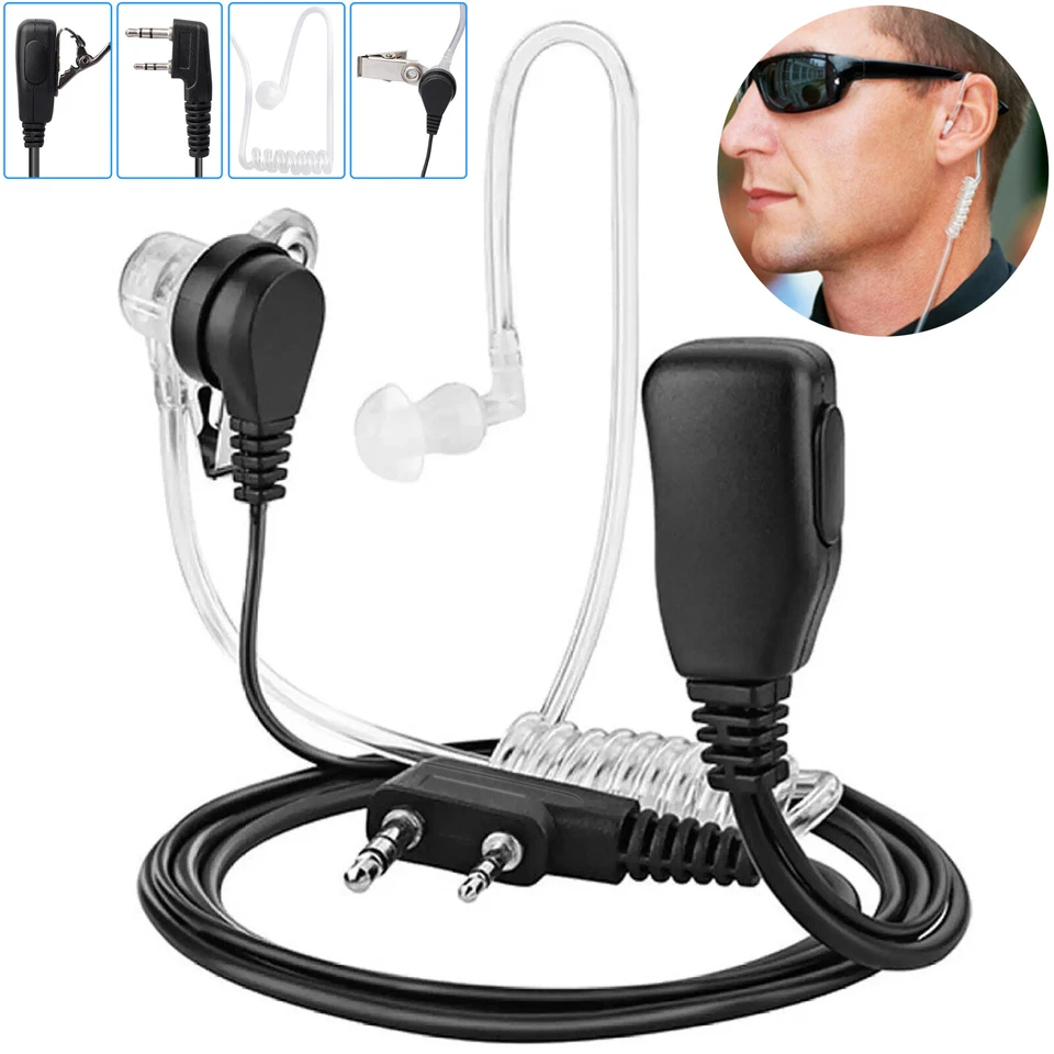 2 Pin Walkie Talkie Earpiece Headset Earphone for Baofeng/baojie/weierwei Radio