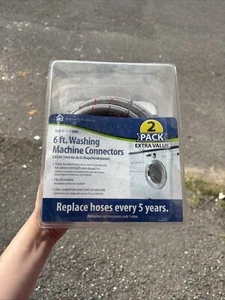 Washing Machine Connectors Set 4-Ply Braided Stanless Steel 6FT NEW - Picture 1 of 1
