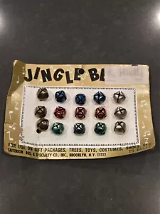 VTG Christmas 15 Multicolor Jingle Bells on Card Criterion Bell & Specialty Co. - Picture 1 of 2