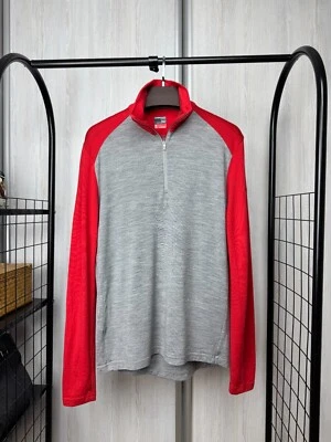 Icebreaker Merino Body Fit 260 Rojo Gris 1/4 Cremallera Jersey Foto 1 de 4